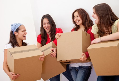 Packed household items ready for local removals in Bellingham