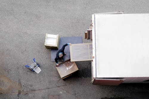 Packed boxes and furniture ready for flat removals in Bellingham
